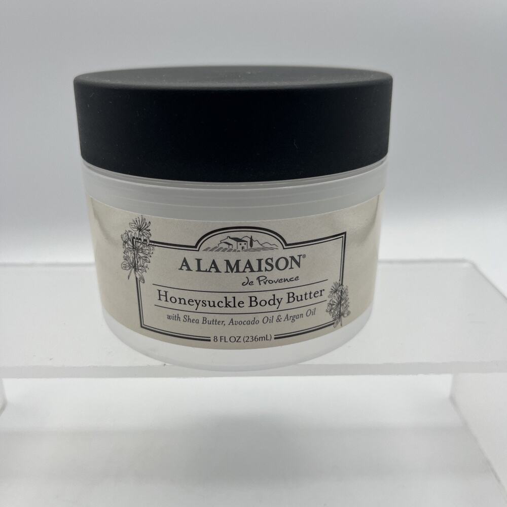 A La Maison de Provence Honeysuckle Body Butter - Shea, Avocado, Argan, 8 oz NEW